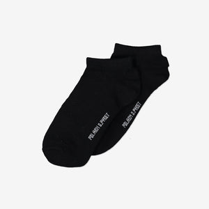 Unisex Black 2 Pack Kids Ankle Socks