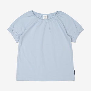 Girl Blue GOTS Organic Puff Sleeved T-Shirt