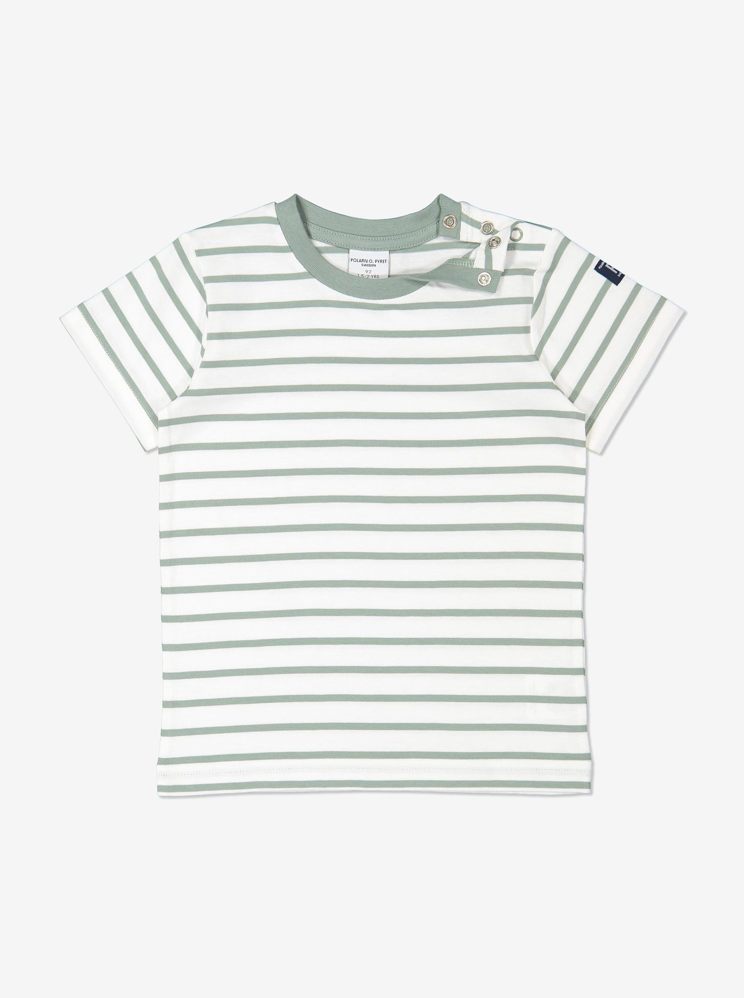 Unisex Green Kids Organic Striped T-Shirt