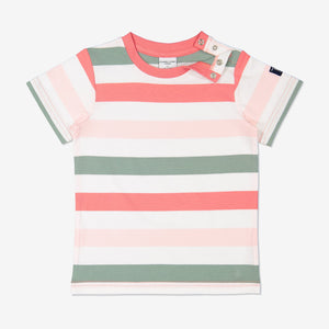 Girl Beige Kids Multi Striped T-Shirt