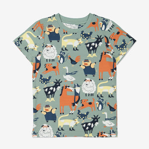 Unisex Green GOTS Organic Animal Print T-Shirt