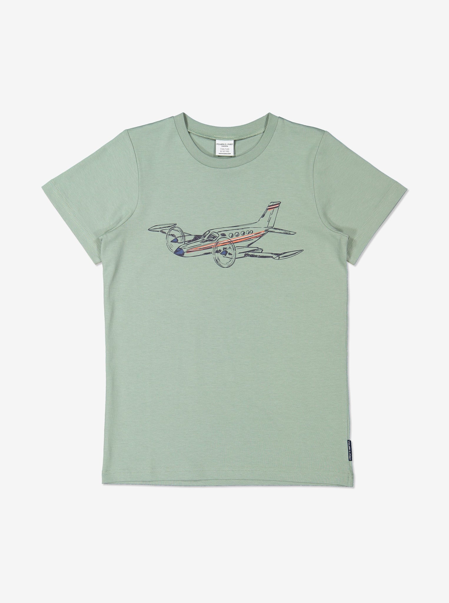 Boy Green GOTS Organic Plane Print T-Shirt