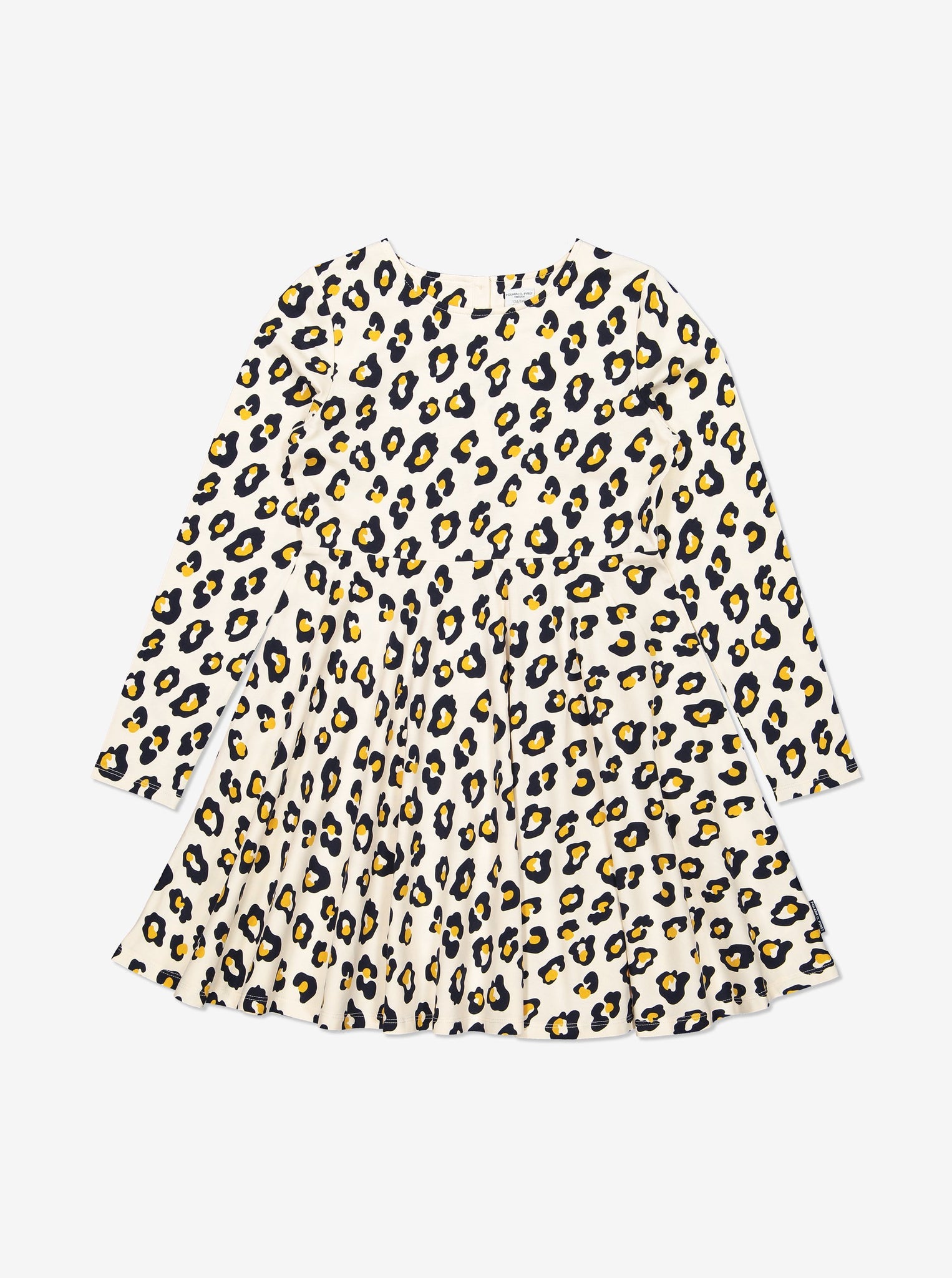 Girl White GOTS Organic Leopard Print Dress