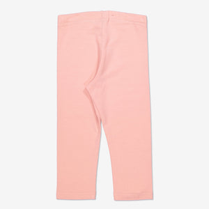 Girl Pink GOTS Organic Cropped Leggings, high quality durable ethical and comfortable