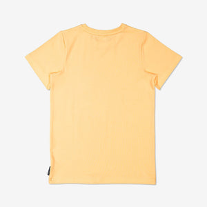 Girls Yellow Kids Butterfly Print GOTS T-Shirt