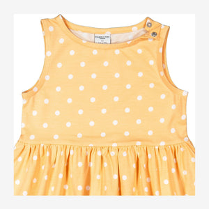 Girls Yellow Kids GOTS Organic Spotty Dress
