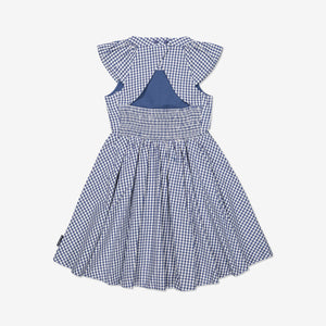 Girls Blue Kids Checked Organic Cotton Dress