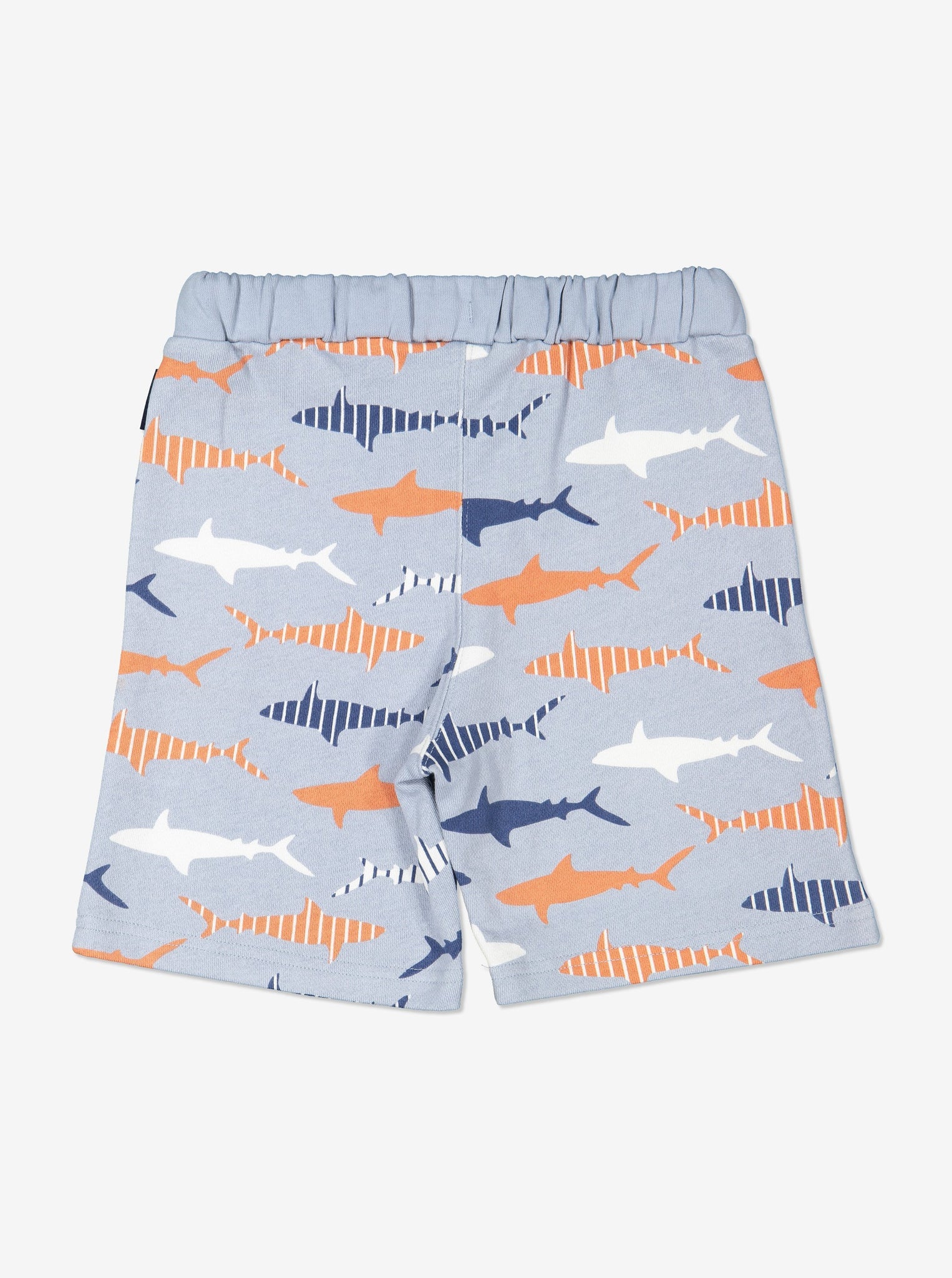 Boys Blue Kids Gots Organic Shark Print Shorts 