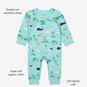 Seaside Print Baby All in one