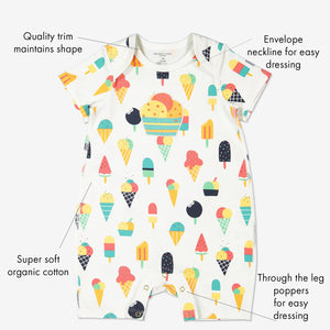 Ice Cream Print Baby All-in-one