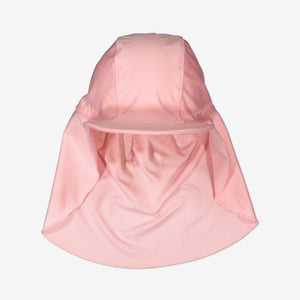  kids legionnaires hat in pink featuring a neck flap to protect the head and neck from harmful UV rays. Made from recycled materials.