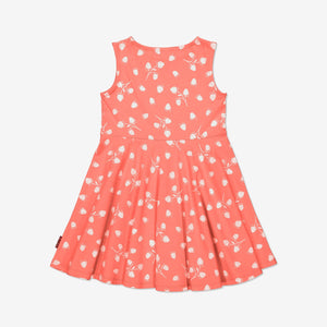 Girls Pink Kids GOTS Organic Strawberry Dress