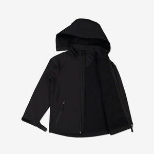  Black Stretch Waterproofs Kids Jacket black, soft warm and comfortable, ethical kids clothes polarn o. pyret 
