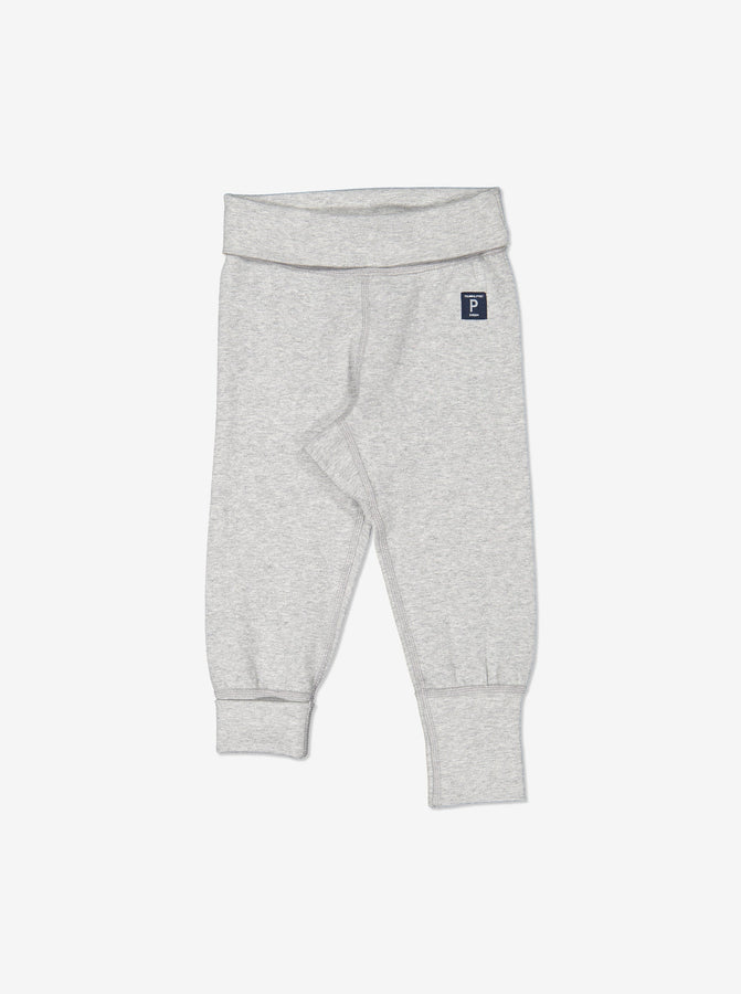 newborn grey leggings, ethical quality bottoms, polarn o. pyret organic cotton