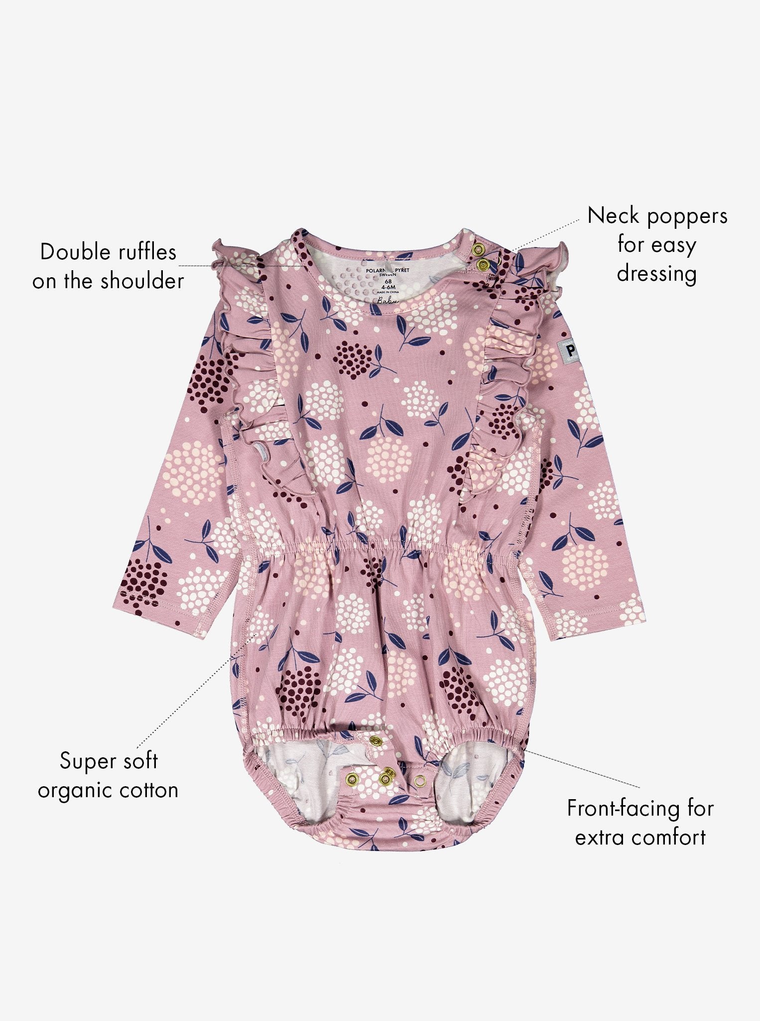 Girls Newborn Babygrow, Ethical Baby Clothes | Polarn O. Pyret UK