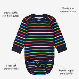 Organic Striped Babygrow, Unisex Baby Clothes | Polarn O. Pyret UK