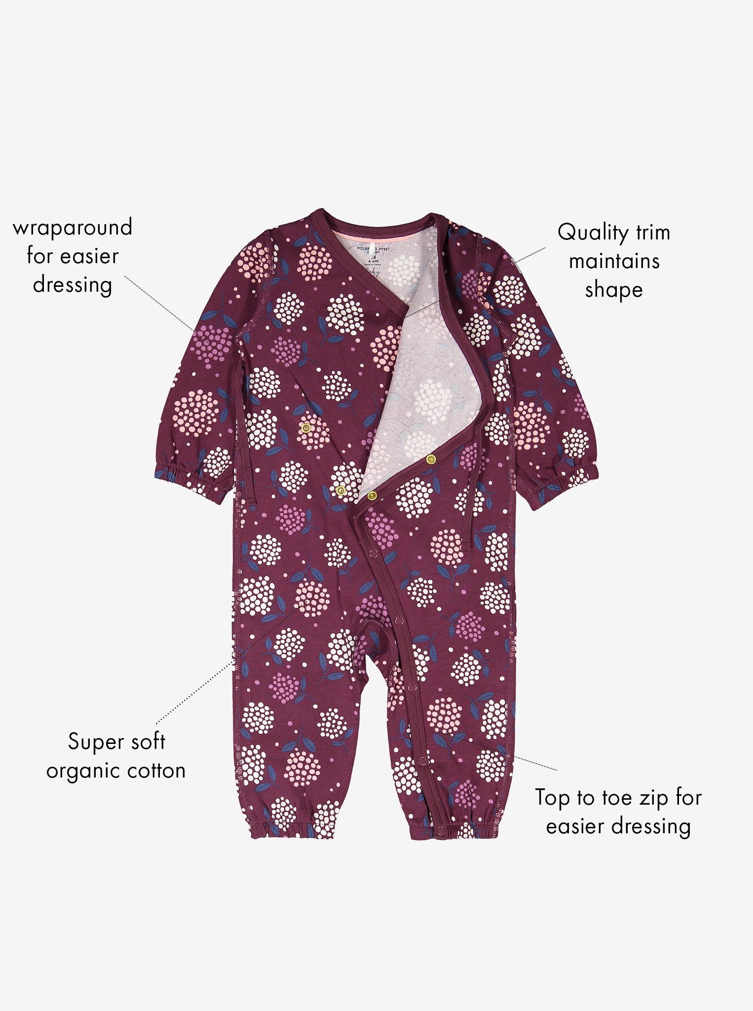 Floral Baby All In One, Ethical Baby Clothes | Polarn O. Pyret UK