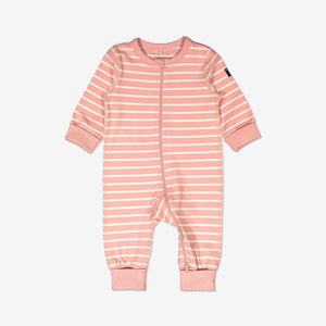 Striped Organic Baby Sleepsuits, Unisex baby Clothes| Polarn O. Pyret UK