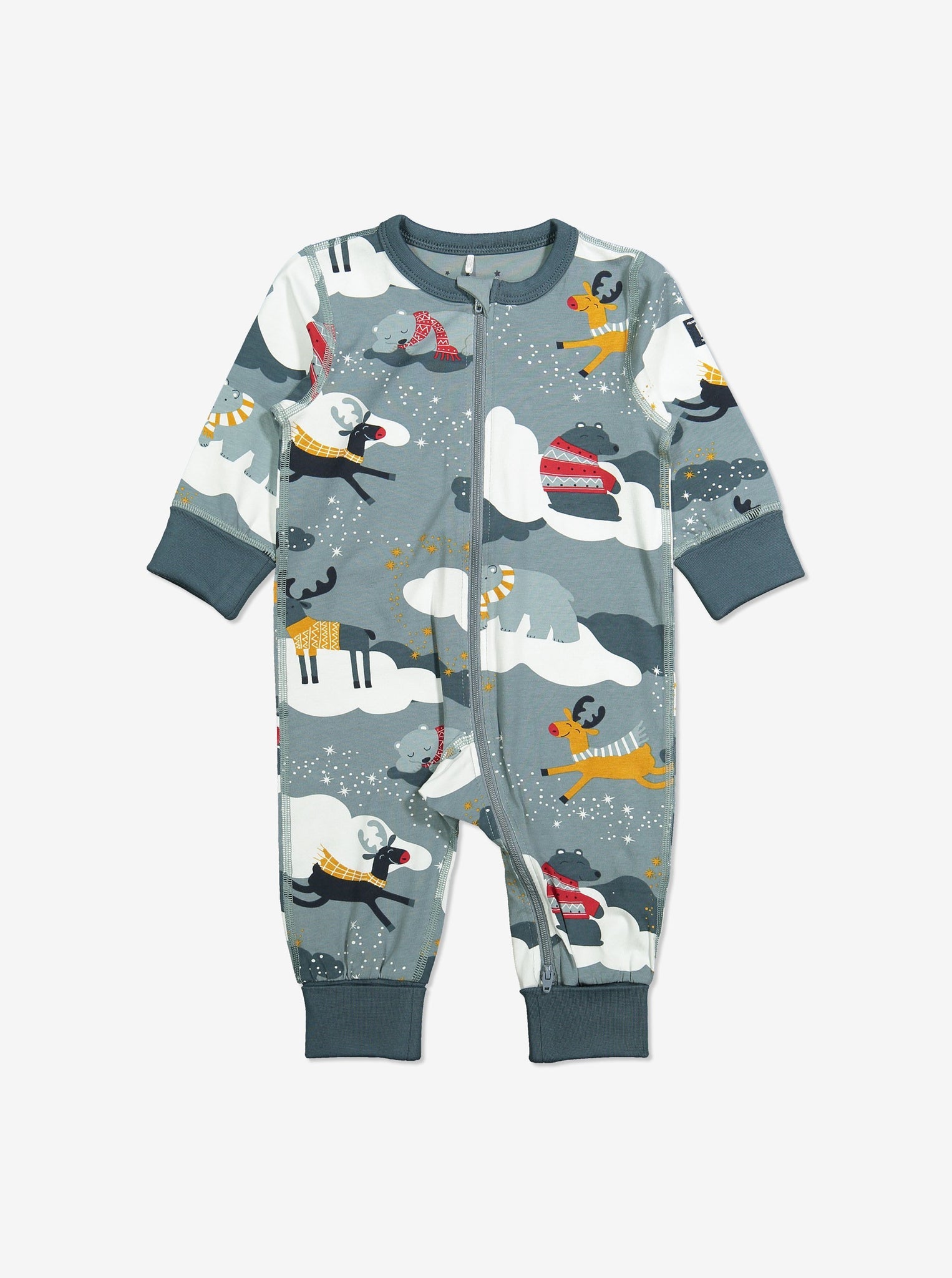Christmas Organic Baby Sleepsuits, Scandinavian Baby Clothes 