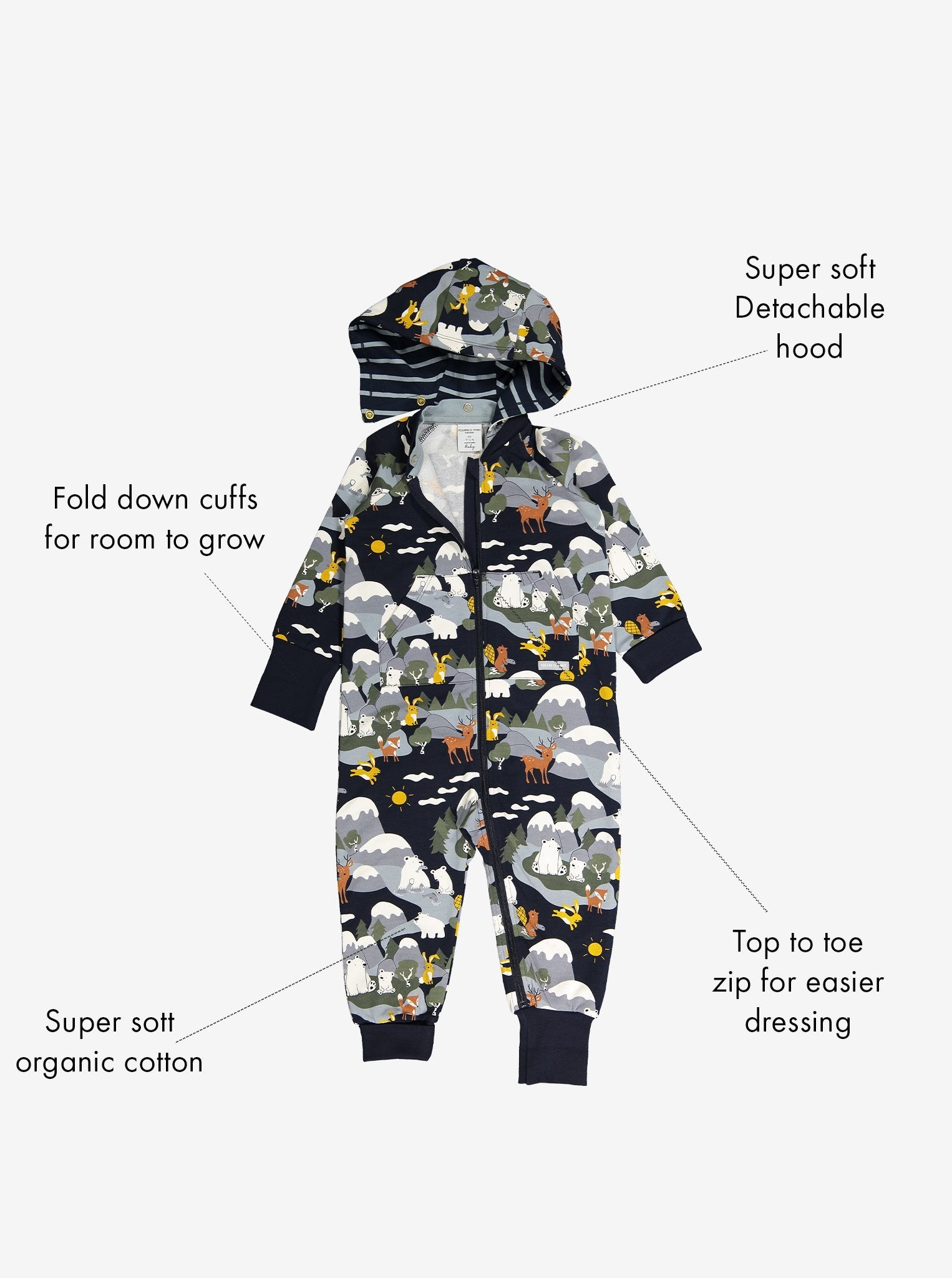 Cute nature print Baby All In One, Unisex Baby Clothes
