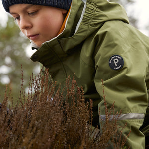Green Kids Waterproof Jacket from Polarn O. Pyret Kidswear. 