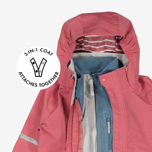 Pink Kids Waterproof Jacket from Polarn O. Pyret Kidswear. Waterproof Kids Jacket 