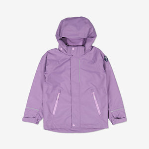 Purple Kids Waterproof Jacket from Polarn O. Pyret Kidswear.  Eco friendly kids jackets