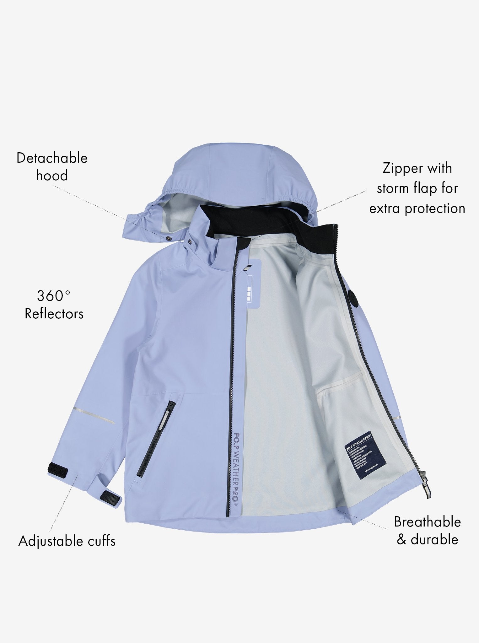 Blue Waterproof Kids Jacket from Polarn O. Pyret Kidswear. Waterproof Kids Jacket