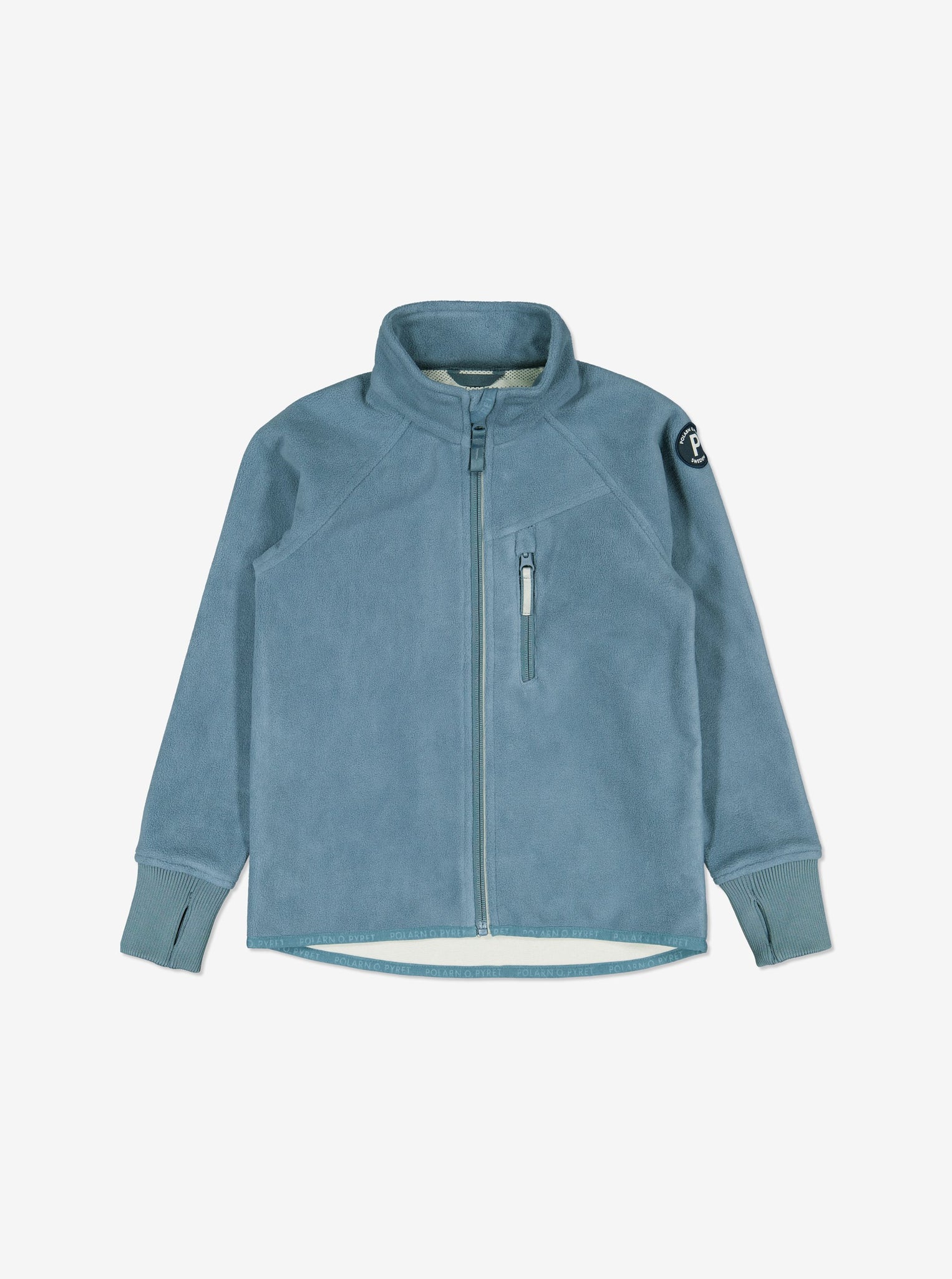 Kids Blue Showerproof Fleece Jacket from Polarn O. Pyret Kidswear. Quality Kids Fleece Jacket