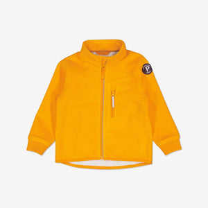 Yellow Kids Showerproof Fleece Jacket from Polarn O. Pyret Kidswear. Quality Kids Fleece Jacket