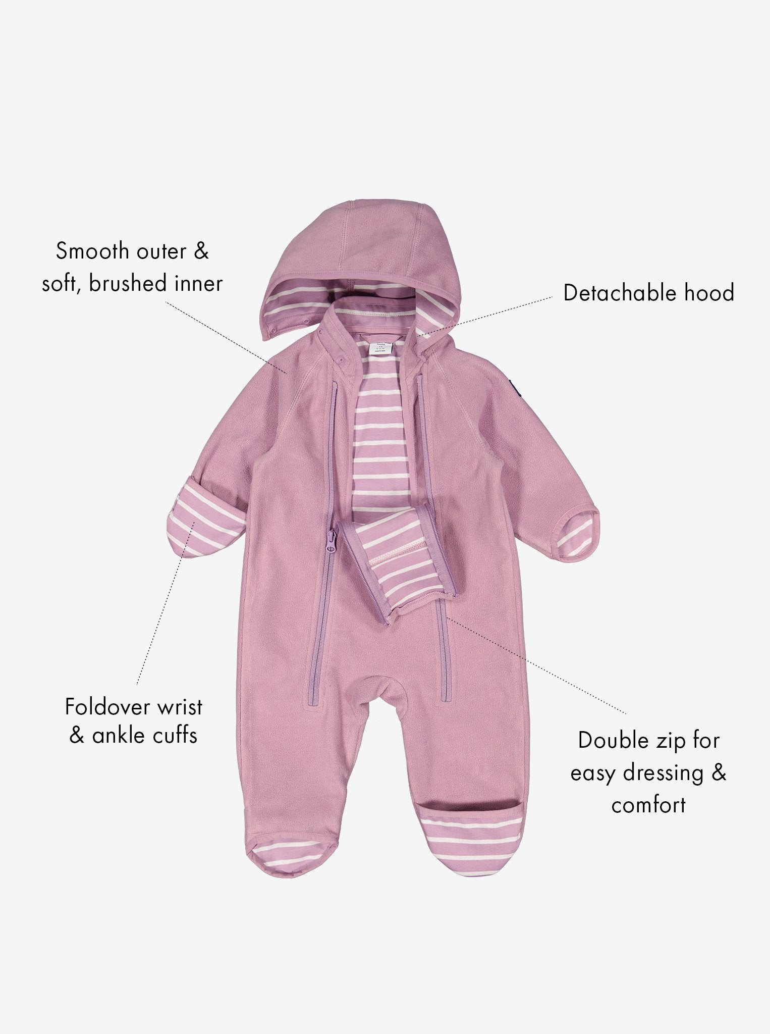 Pink Windproof Baby Pramsuit from Polarn O. Pyret Kidswear. 