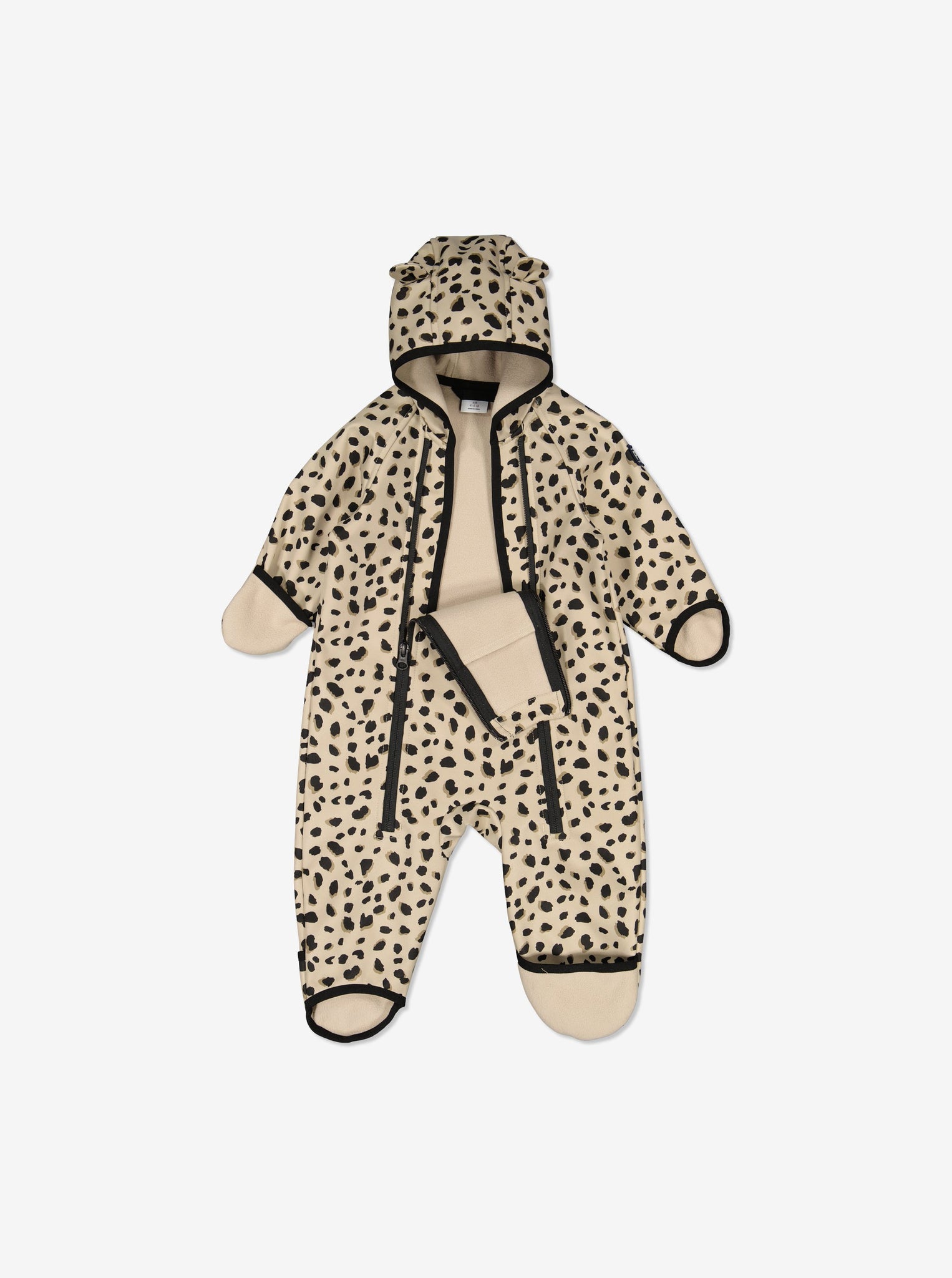 Leopard Print Windproof Baby Pramsuit from Polarn O. Pyret Kidswear. 