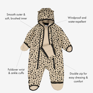 Leopard Print Windproof Baby Pramsuit from Polarn O. Pyret Kidswear. 