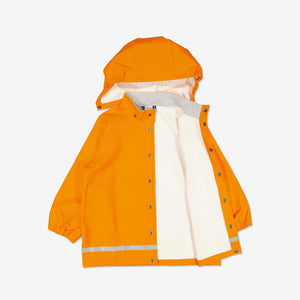 Yellow Waterproof Kids Rain Coat from Polarn O. Pyret Kidswear. Raincoats for kids bright yellow