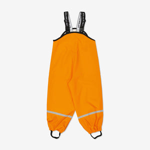 Yellow Kids Waterproof Rain Trousers from Polarn O. Pyret Kidswear. Durable waterproof kids trousers