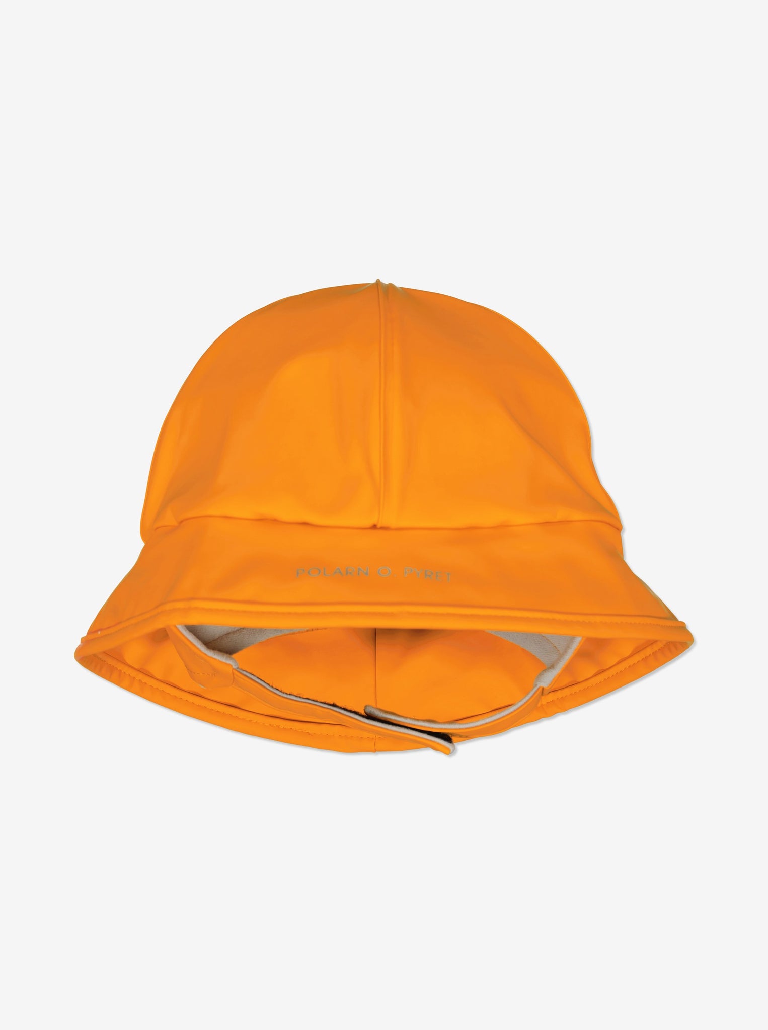 Orange Waterproof Kids Rain Hat from Polarn O. Pyret Kidswear. Kids rainhat in Orange