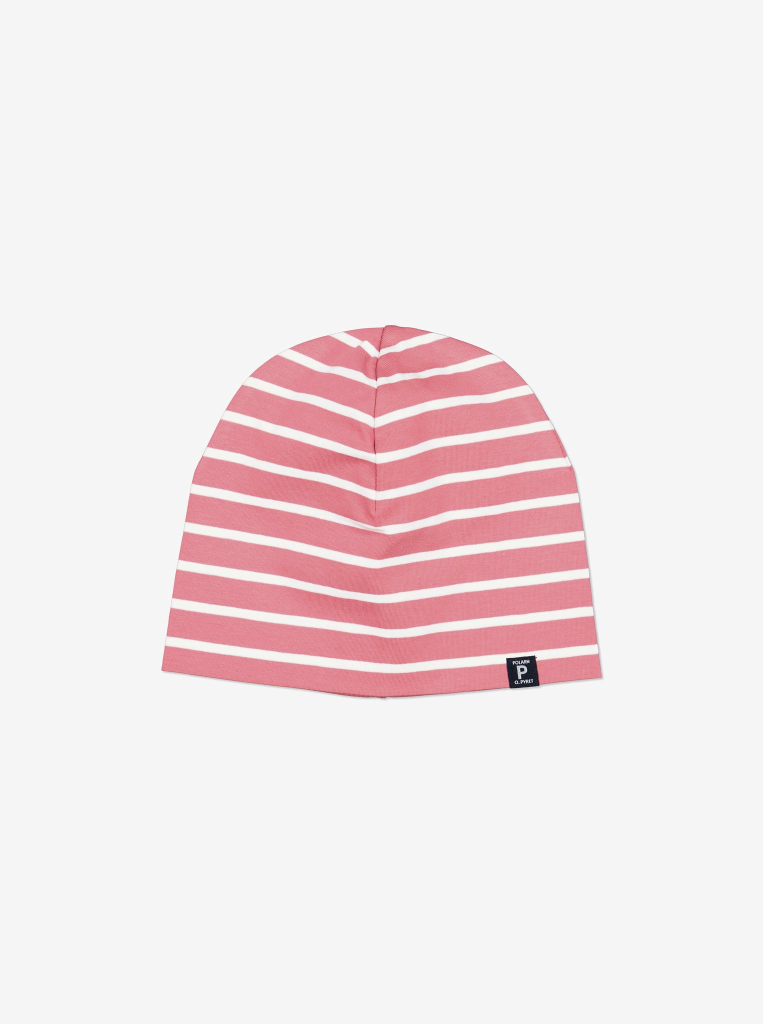 Striped Pink Kids Beanie Hat from Polarn O. Pyret Kidswear. Warm kids beanie