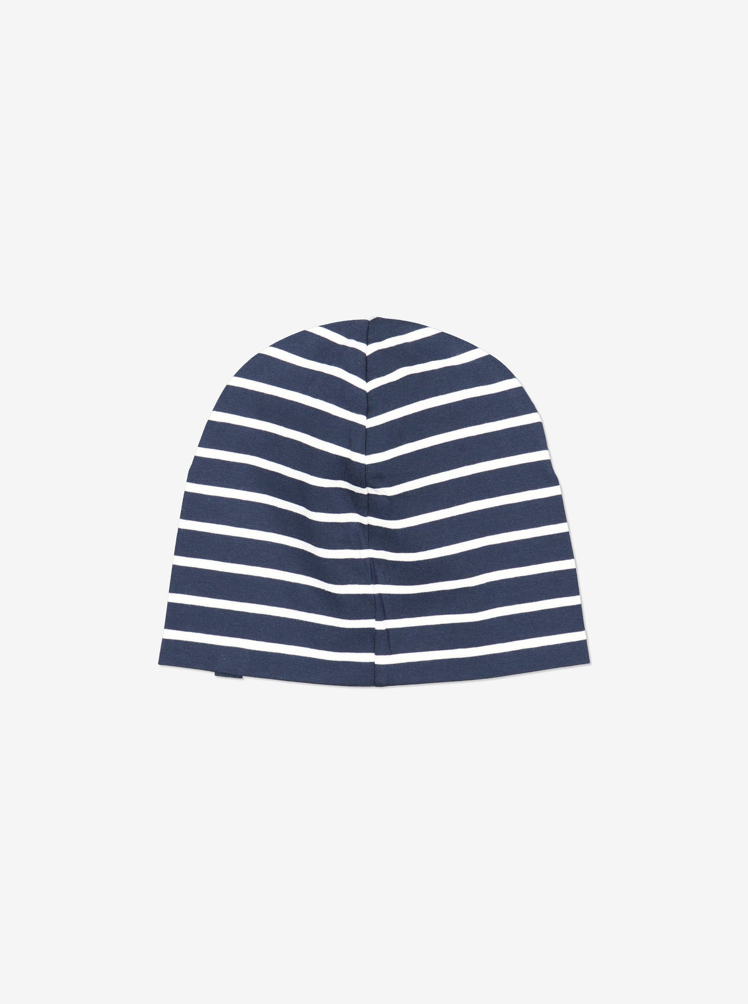 Striped Navy Kids Beanie Hat from Polarn O. Pyret Kidswear. Warm kids beanie