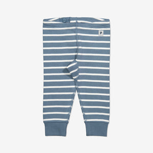  Organic Striped Blue Baby Leggings from Polarn O. Pyret Kidswear. Made with 100% organic cotton.