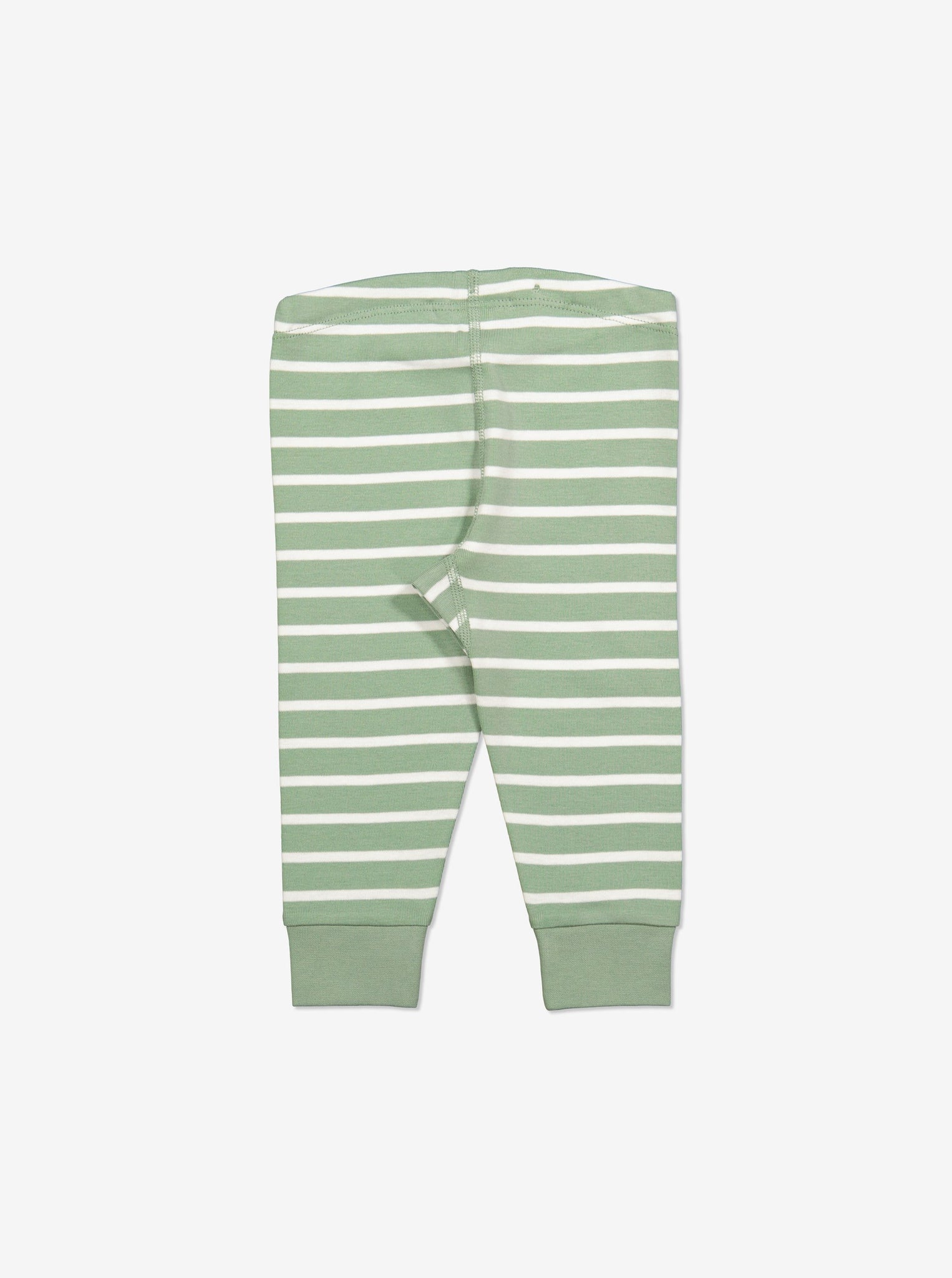  Organic Striped Green Baby Leggings from Polarn O. Pyret Kidswear. Made with 100% organic cotton.