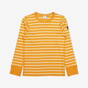  Organic Striped Yellow Kids Top from Polarn O. Pyret Kidswear. Made with 100% organic cotton.