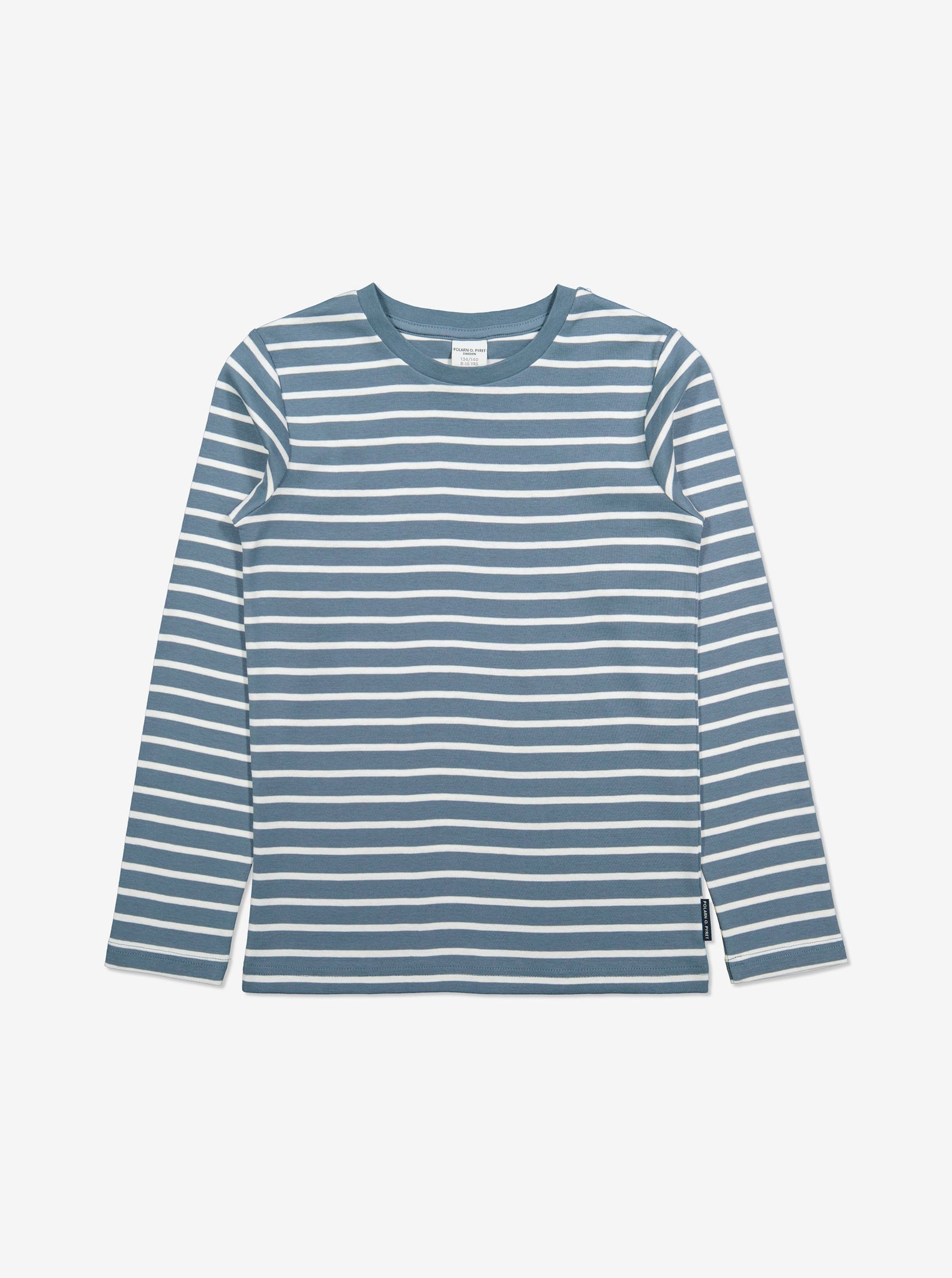  Organic Striped Blue Kids Top from Polarn O. Pyret Kidswear. Made with 100% organic cotton.