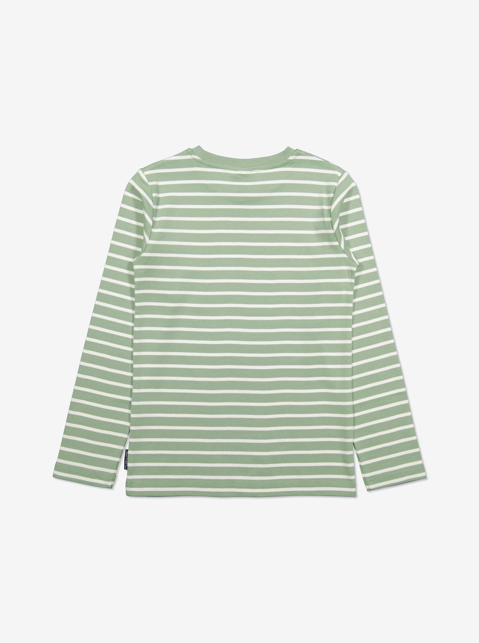  Organic Striped Green Kids Top from Polarn O. Pyret Kidswear. Made with 100% organic cotton.