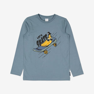  Organic Cotton Blue Boys Top from Polarn O. Pyret Kidswear. Made with 100% organic cotton.