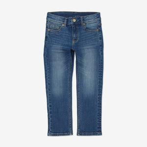  Quality Organic Kids Blue Jeans from Polarn O. Pyret Kidswear. Made from sustainable materials.