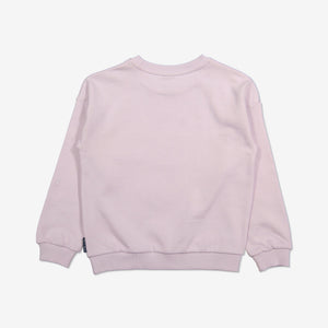  Organic Pink Kids Cat Sweatshirt from Polarn O. Pyret Kidswear. Made with 100% organic cotton.