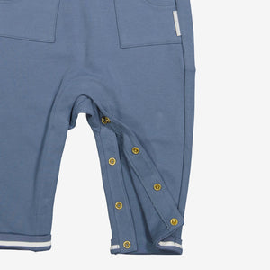  Organic Blue Baby Dungarees from Polarn O. Pyret Kidswear. Made with 100% organic cotton.
