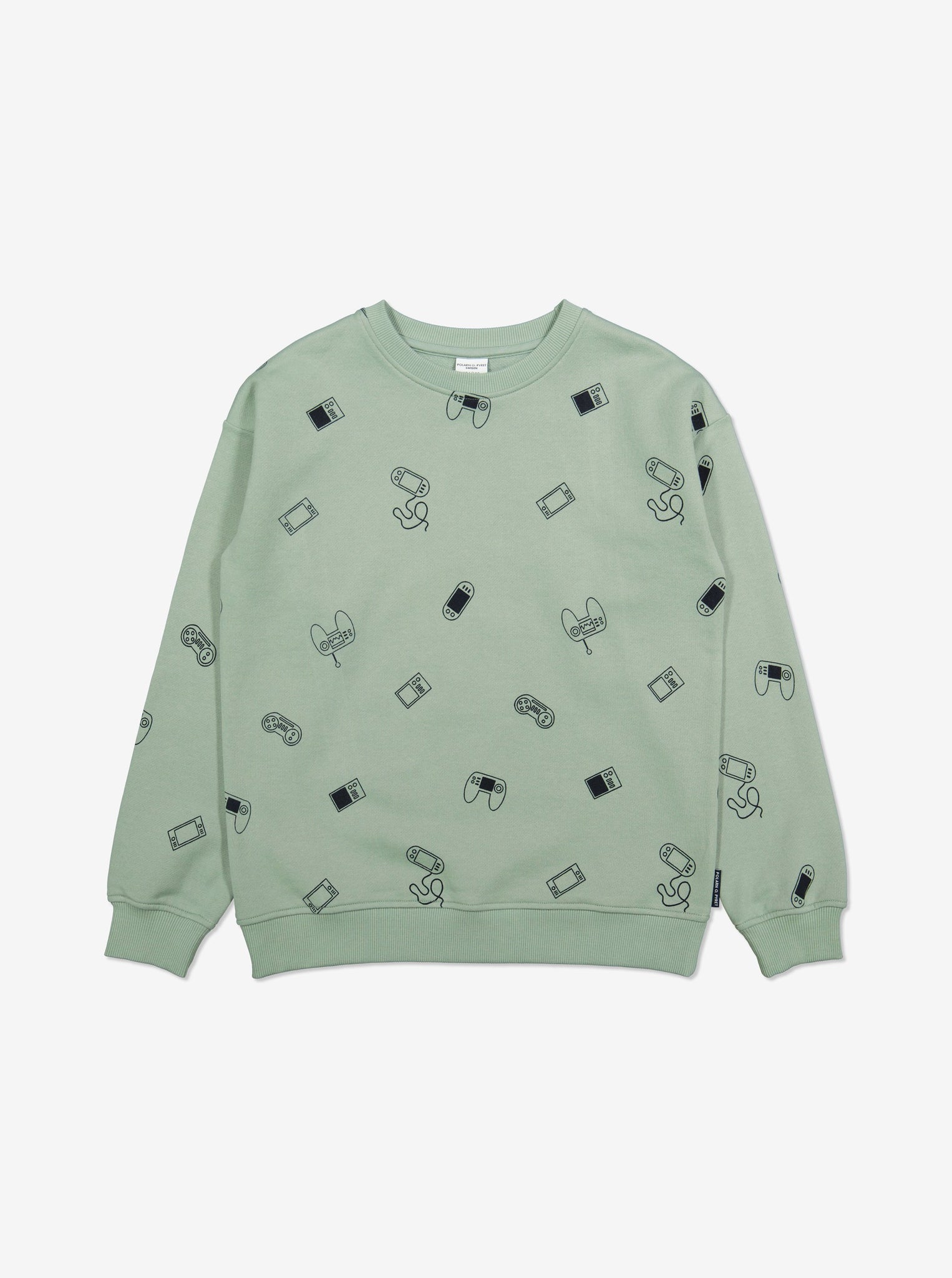  Organic Green Kids Sweatshirt from Polarn O. Pyret Kidswear. Made with 100% organic cotton.