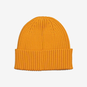 Yellow Kids Knitted Beanie Hat from Polarn O. Pyret Kidswear. Warm kids beanie