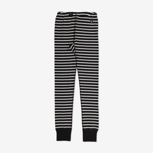  Organic Striped Black Kids Leggings from Polarn O. Pyret Kidswear. Made with 100% organic cotton.